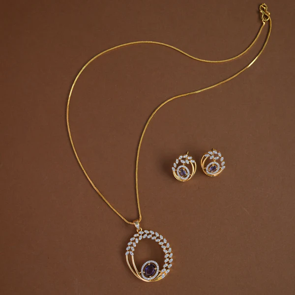 Purple Mid length Pendant chain